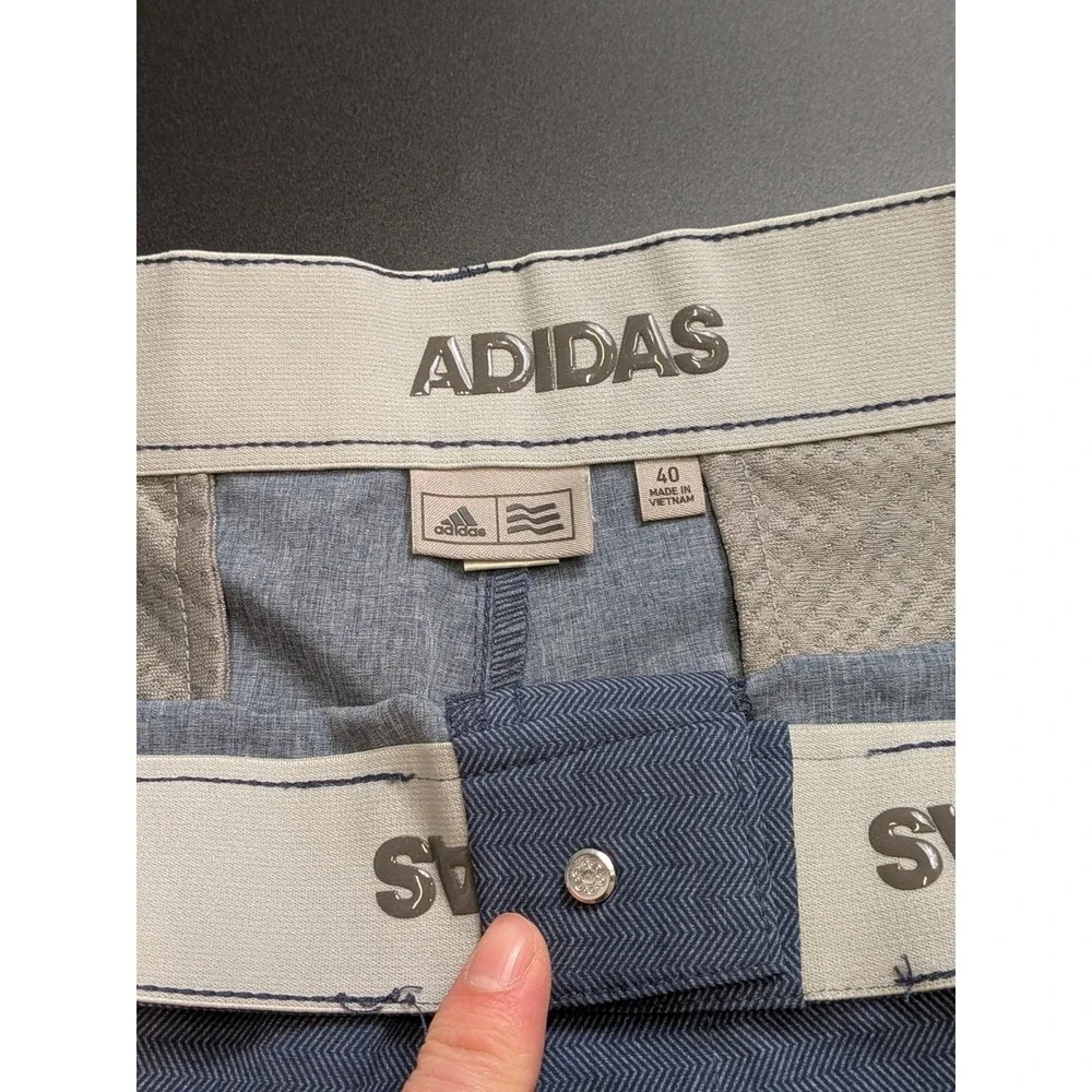 Adidas‎ Golf Shorts Size 40 Blue Texture Pattern Men's Active